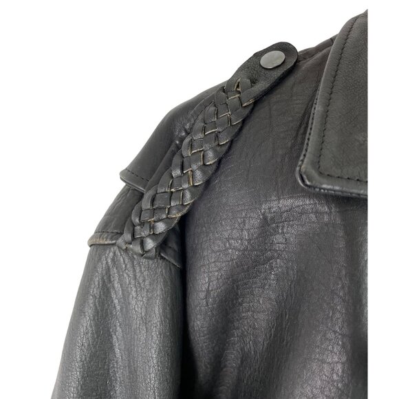 Vulcan Motorcycles Ripples Black Belted Lined Motorcycle Jacket Mens Size Large - Picture 3 of 16